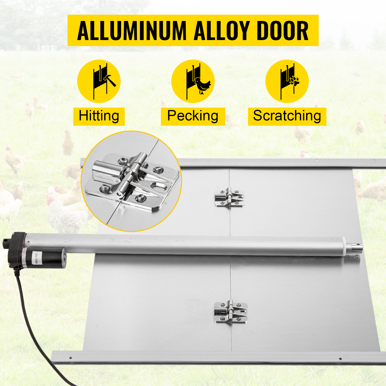 ANSIKE Puerta de gallinero automático solar con control de aplicación de  aluminio WiFi Abrepuertas de gallinero con temporizador y sensor de luz