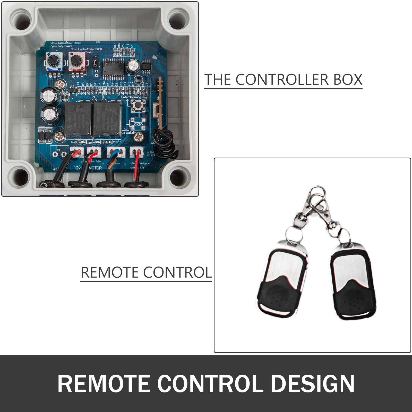 Automatic Chicken Coop Door Opener 12V DC Light Sensor Remote Control Chick Safe 