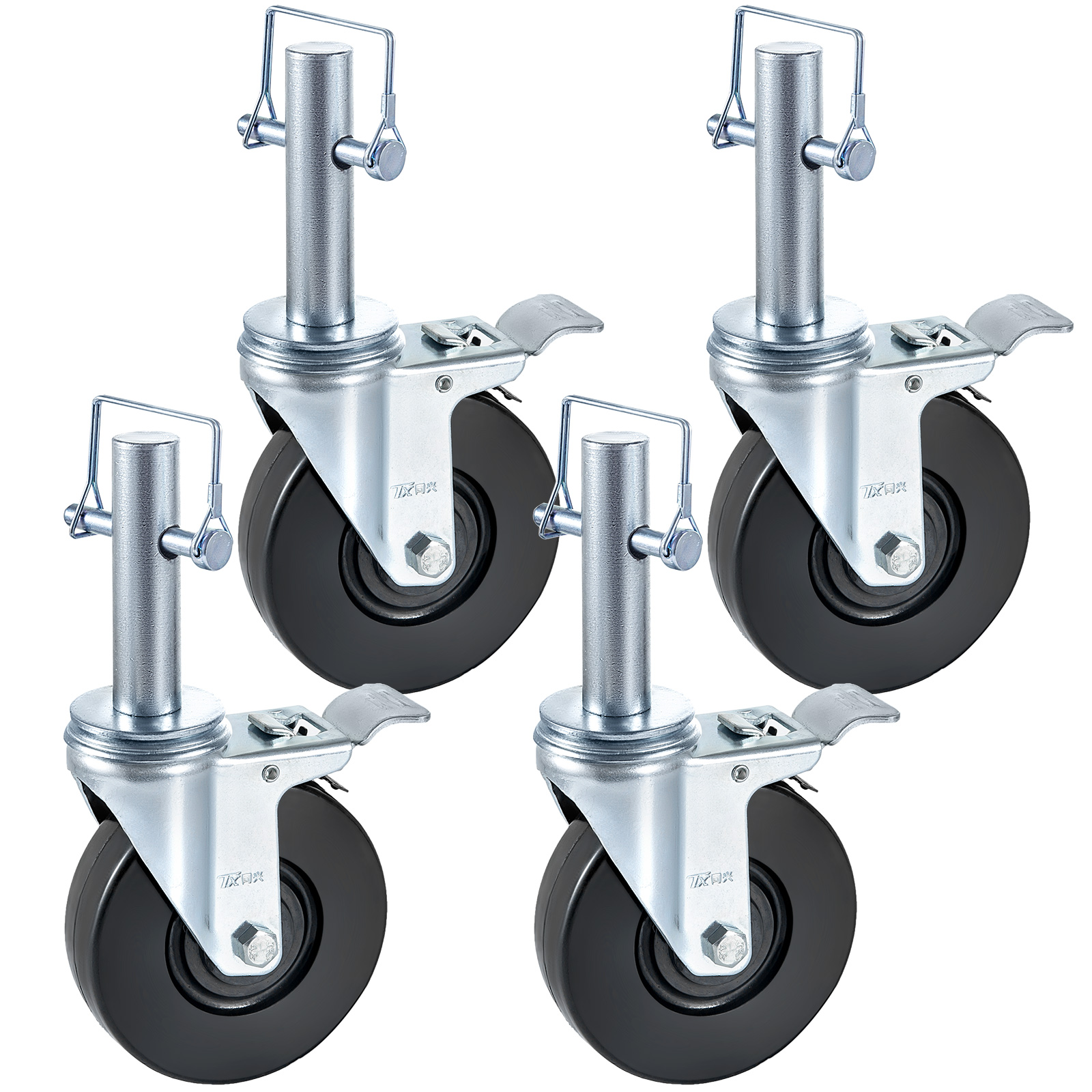 4 in Casters with Lock 4-Pack