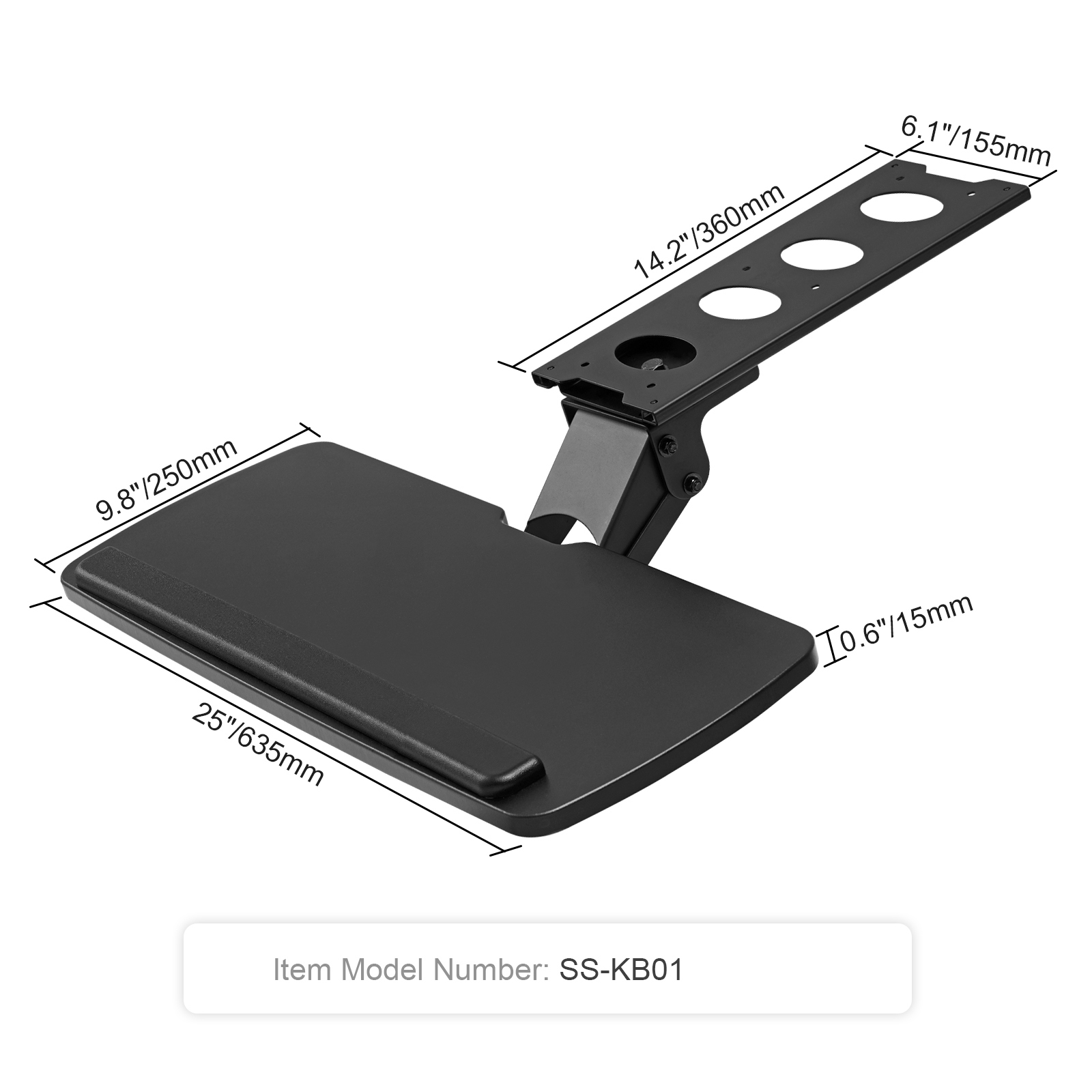 Keyboard Tray Under Desk Pull out Keyboard/Mouse Tray Ergonomic w/ C-Clamp - Picture 9 of 26