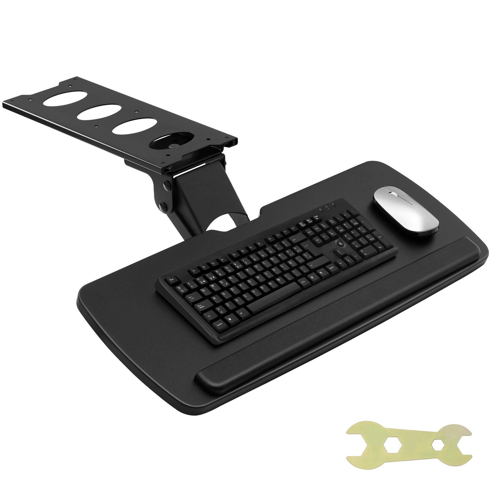 Keyboard Tray Under Desk Pull out Keyboard/Mouse Tray Ergonomic w/ C-Clamp - Picture 3 of 26