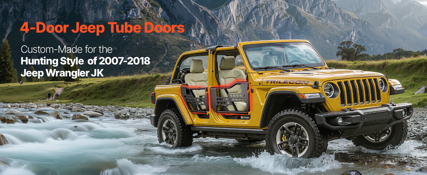 Aazon.co: VEVOR Jeep Tube Doors, 4-Door, Hunting Style Jeep Tubular