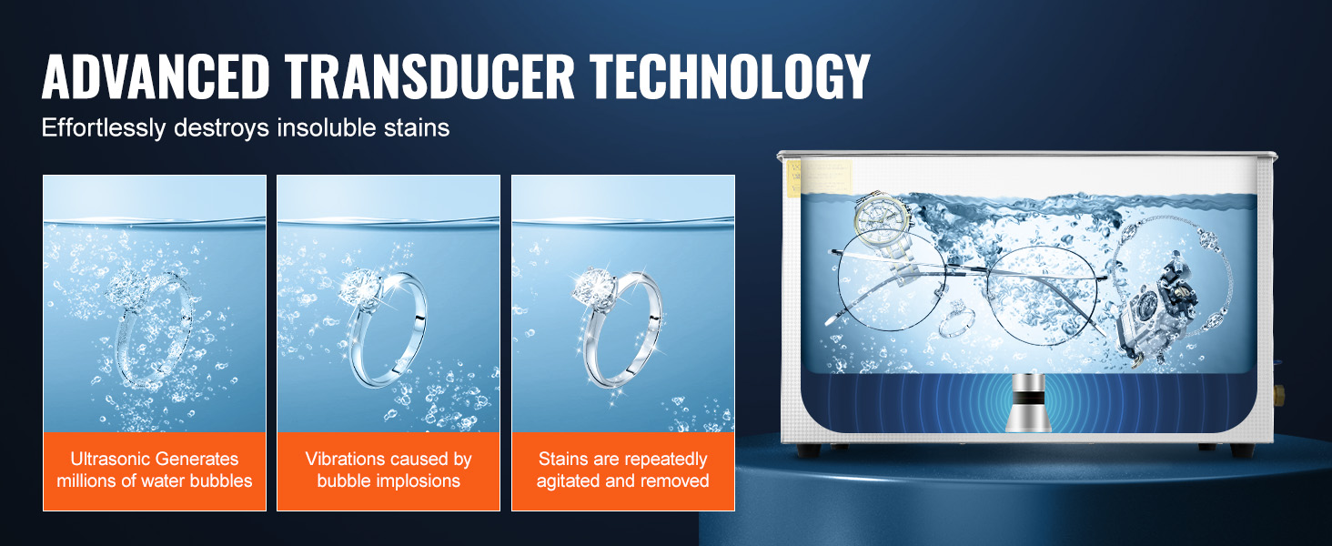 VEVOR Ultrasonic Cleaner 30L Ultrasonic Cleaner for Cleaning Eyeglasses  Dentures Commercial Industrial Ultrasonic Cleaner with Digital Heater Timer  and Cleaner Basket (30 Liter)