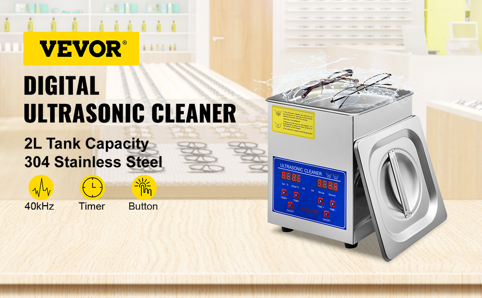 VEVOR 3L nettoyeur à ultrasons Mini Machines à laver portables 36-40KHz  lave 