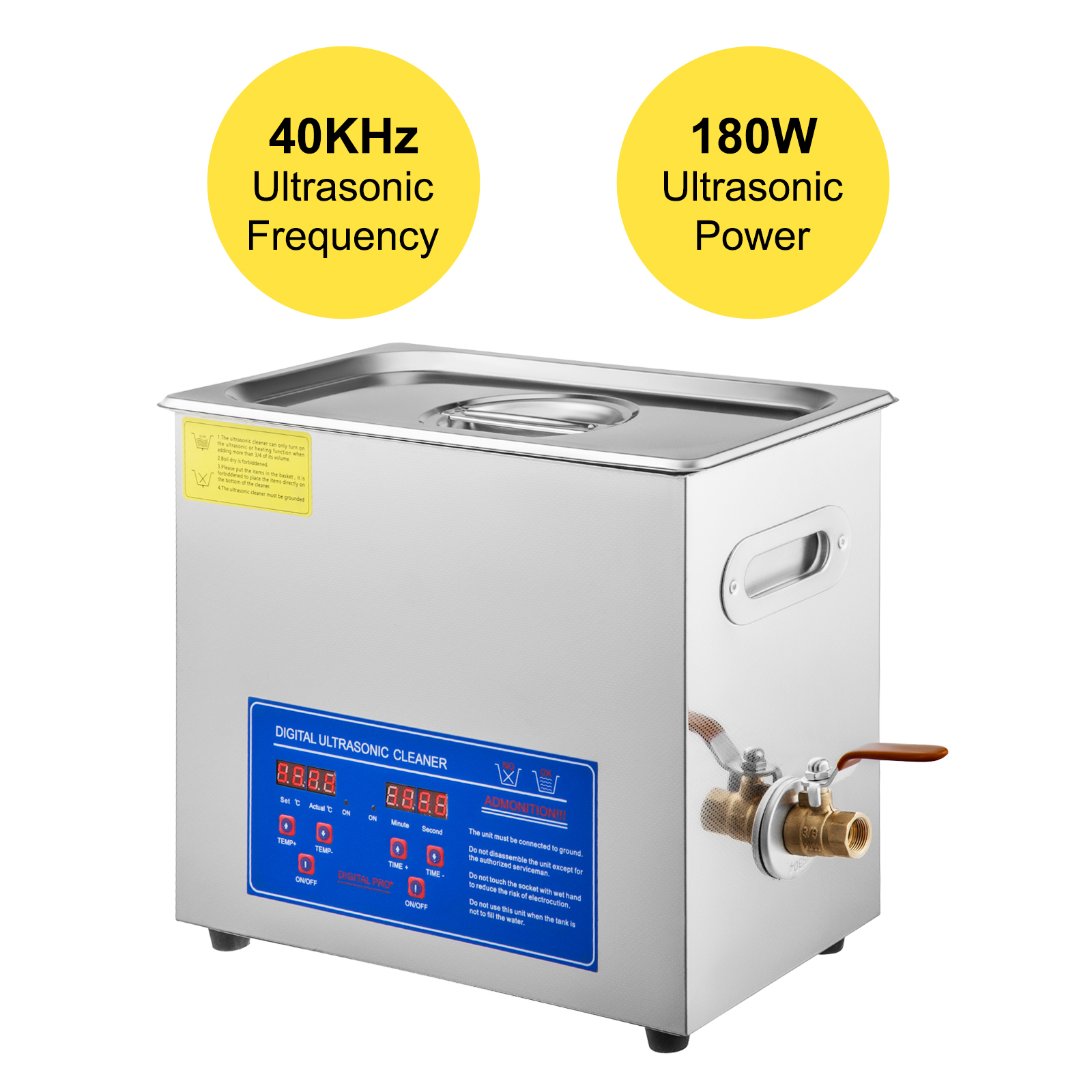 Nettoyeur à Ultrasons Ultrasonique Cleaner Nettoyage Minuteur Numérique Inox 6L 