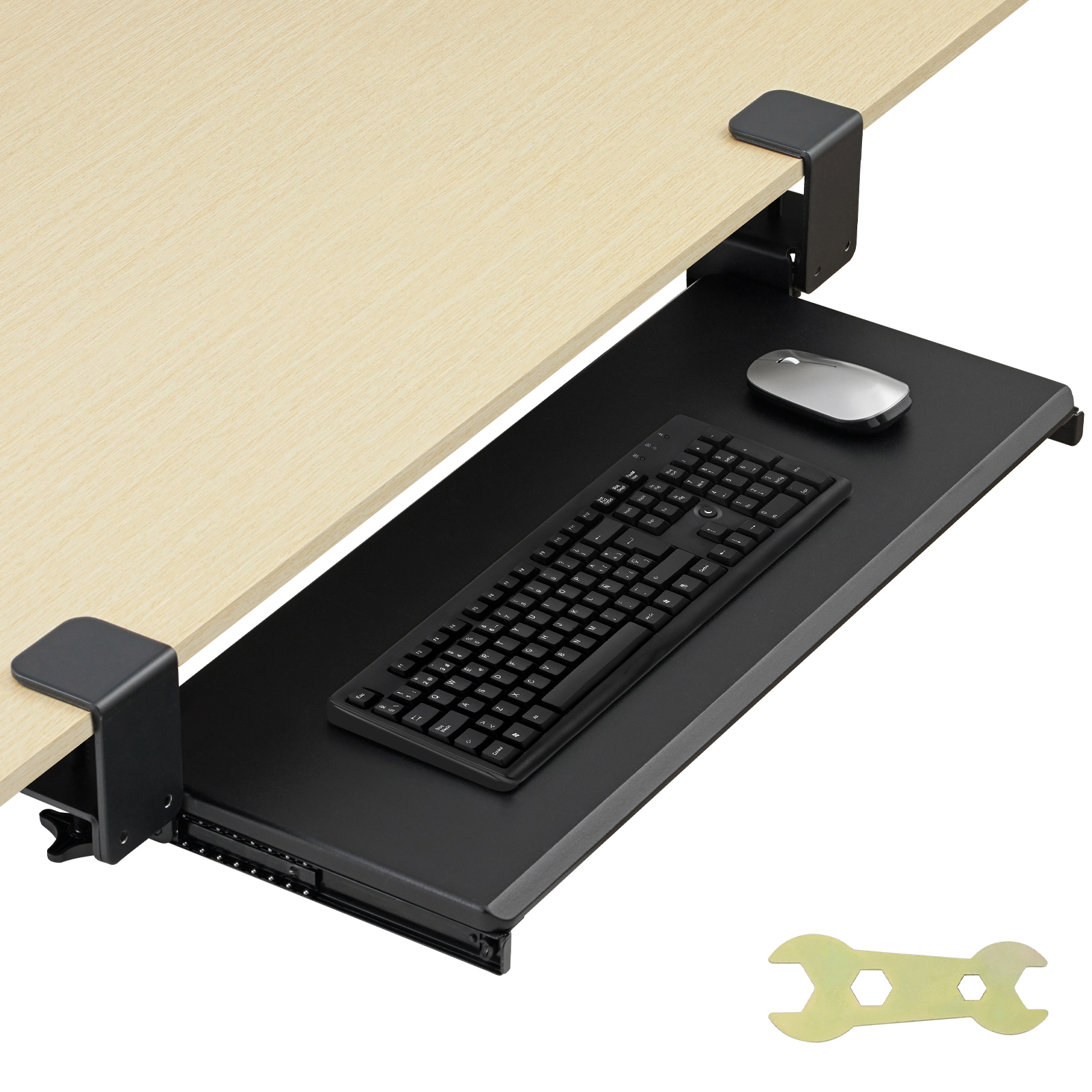 Keyboard Tray Under Desk Pull out Keyboard/Mouse Tray Ergonomic w/ C-Clamp - Picture 15 of 26