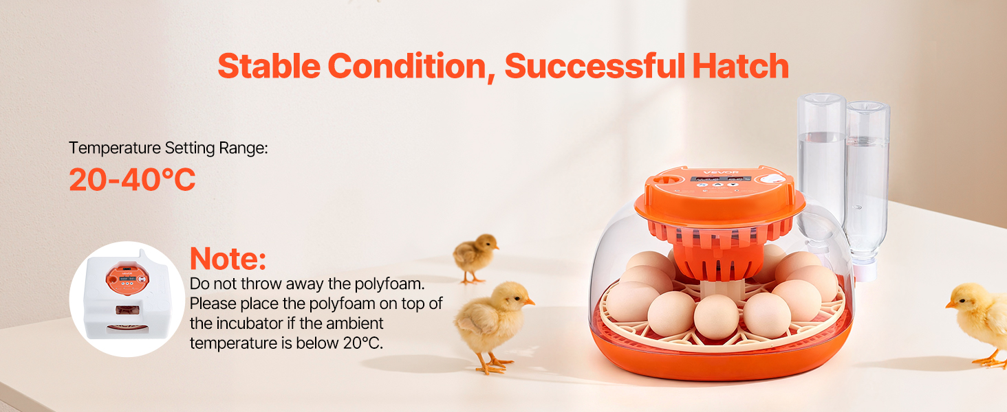 Diagram showing 360 degree egg turning and instruction to remove tray