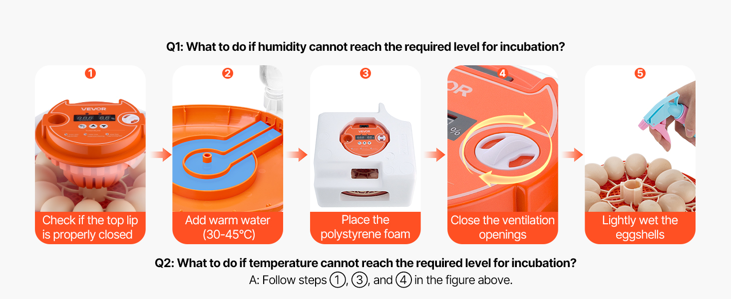 Comparison table of incubator features