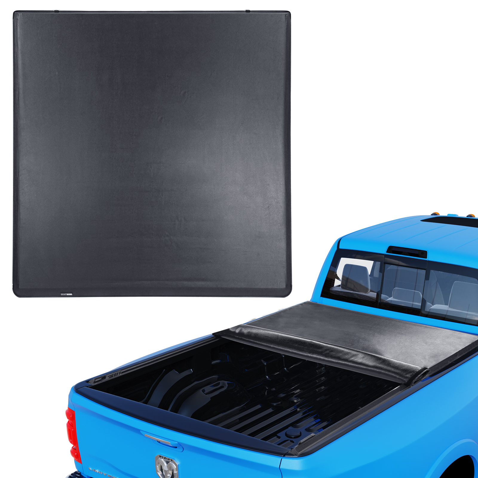 VEVOR Soft Roll Up Truck Bed Tonneau Cover fits Ford Chevy Silverado Dodge Ram