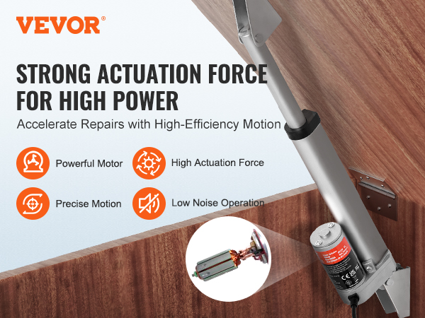 VEVOR 1000N Lineaire actuator, DC 12 V, lineaire aandrijving, IP54, elektrische lineaire motor, 500 mm heflengte, geluidsniveau ≤ 50 dB, elektrische deuropener, 14 mm/s, rijsnelheid, lineaire