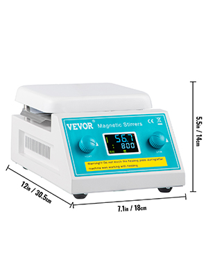 VEVOR Magnetic Stirrer Hot Plate, 2000ml Stirring Capacity Max 572°F Heating Hotplate Magnetic Stirrer 200-2000 RPM Magnetic Stirrer Magnetic Mixer with Stirring Bar for Lab College Scientific