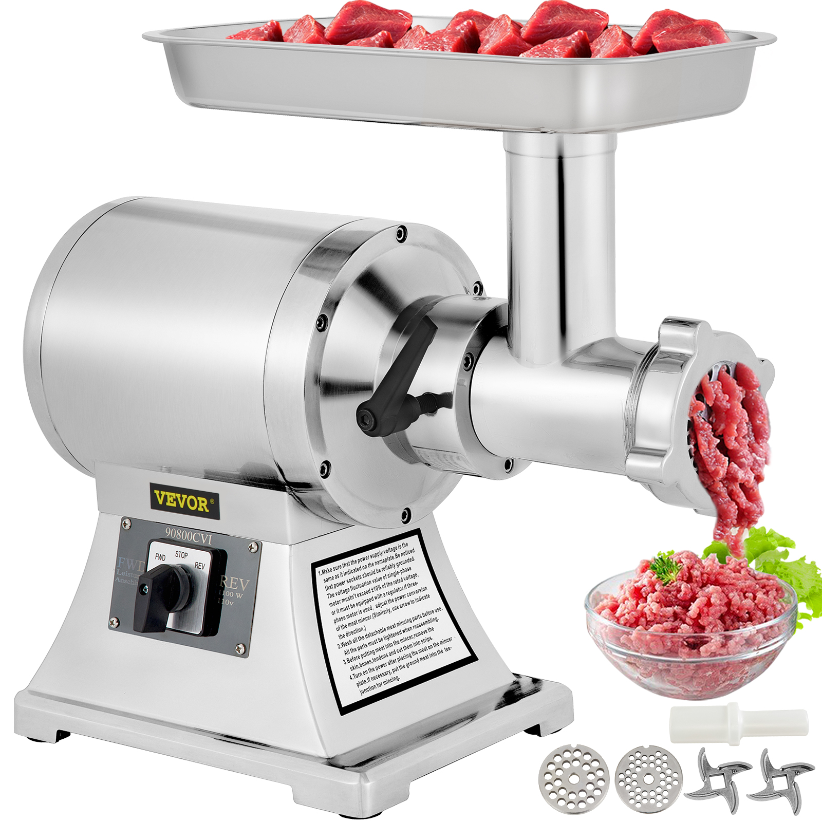 commercial meat grinder,1100W ,stainless steel