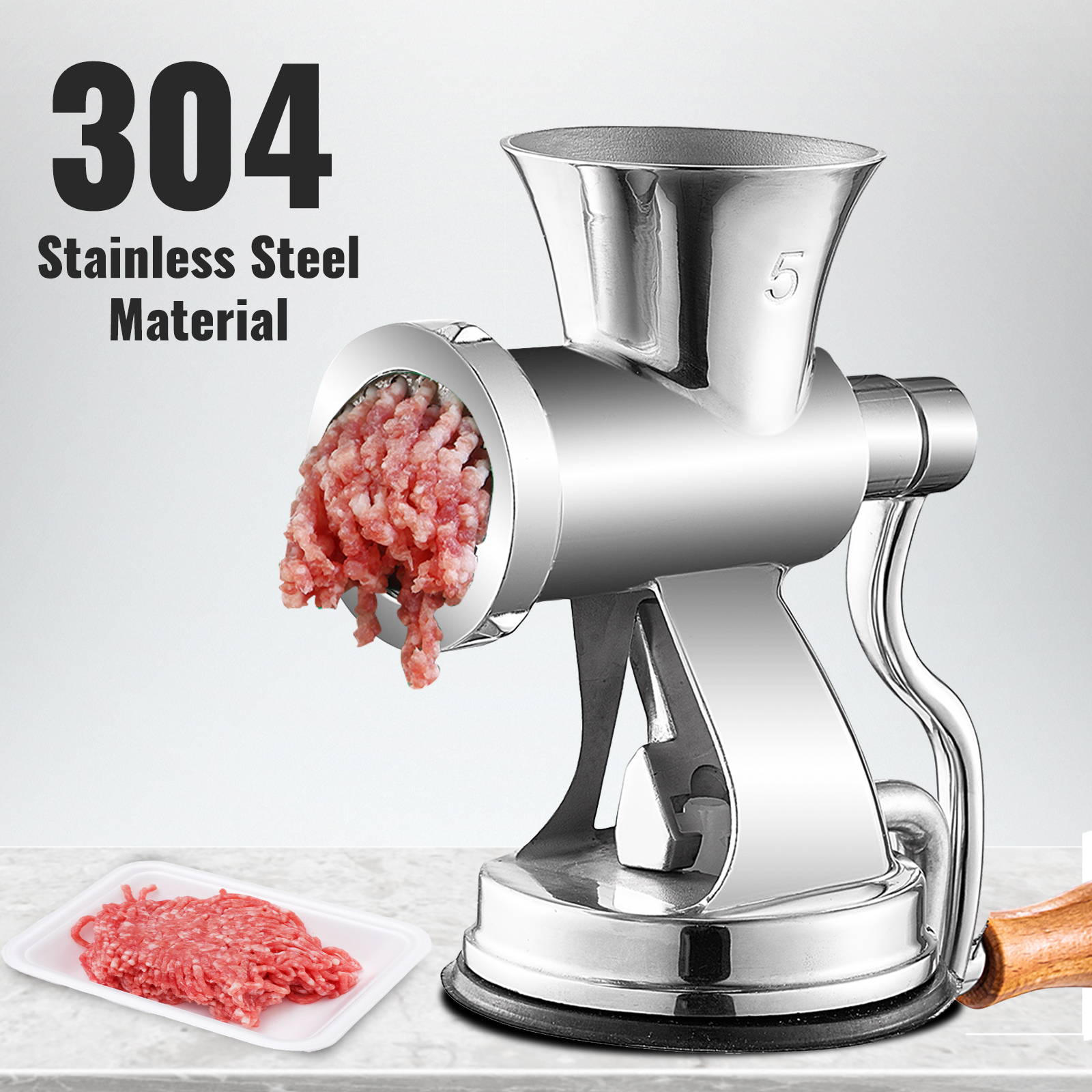 hand operated meat grinder, manual, 304 stainless Steel