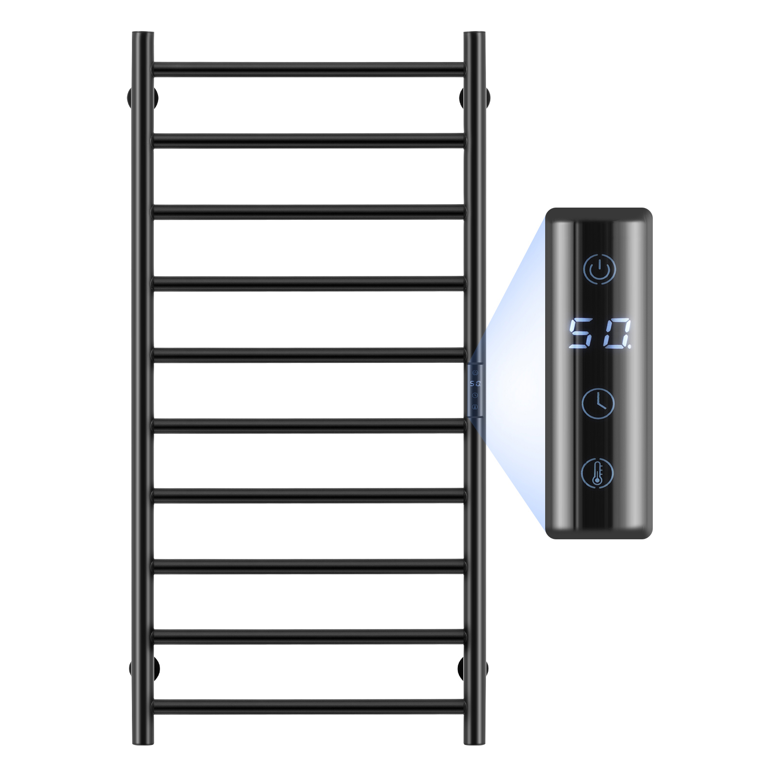 4/6/8/10-bar Towel Warmer Rack Wall Mounted Heated Towel Rack for Bathroom - Picture 38 of 84