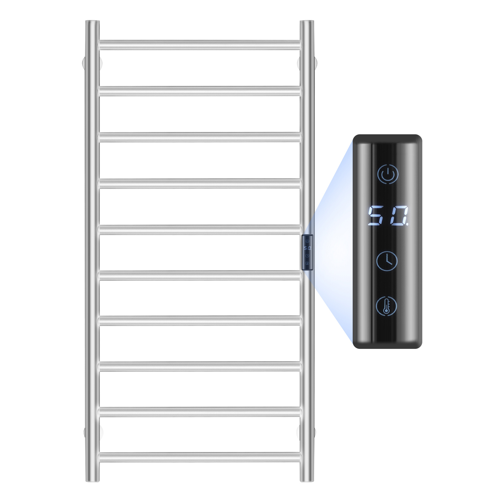 4/6/8/10-bar Towel Warmer Rack Wall Mounted Heated Towel Rack for Bathroom - Picture 49 of 84