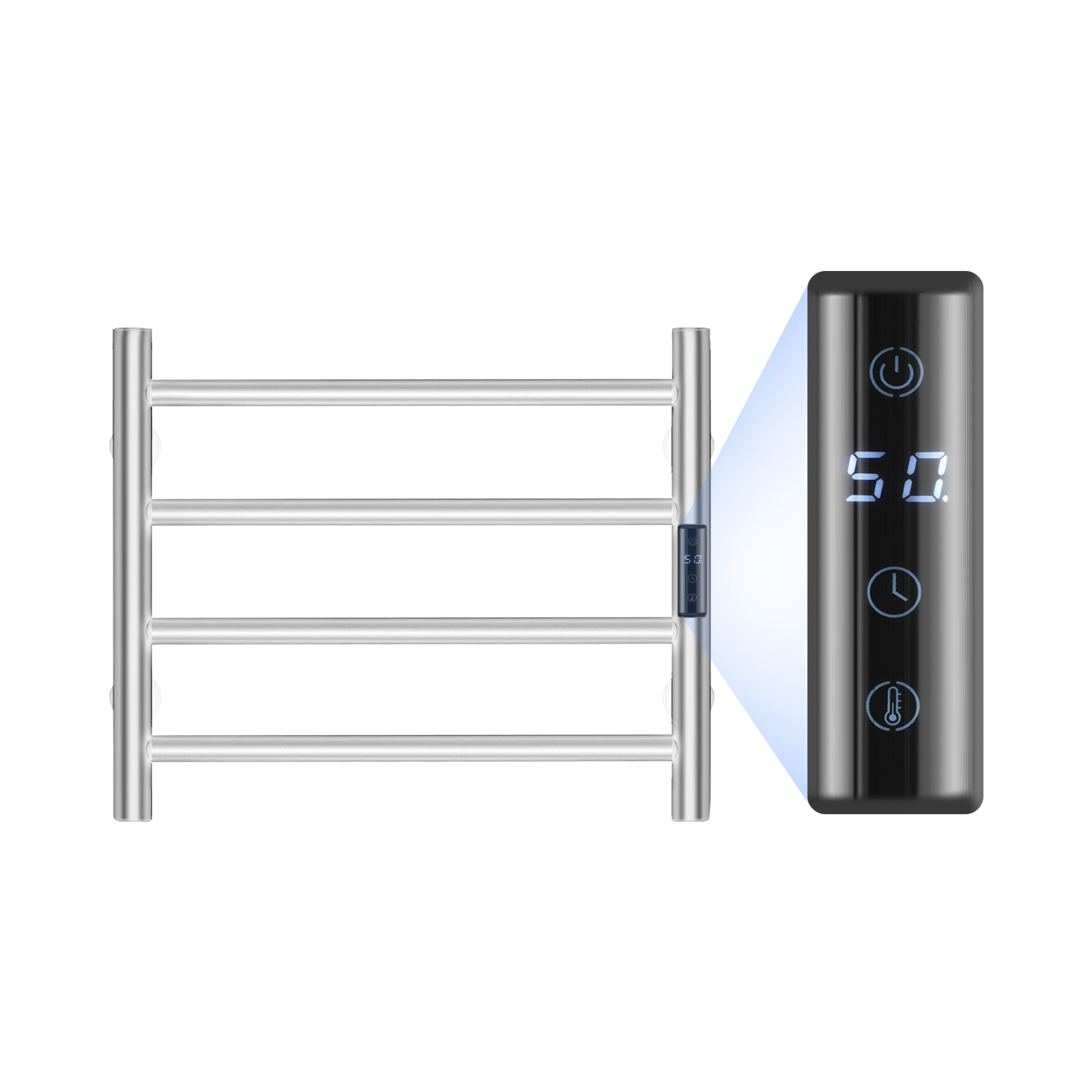 4/6/8/10-bar Towel Warmer Rack Wall Mounted Heated Towel Rack for Bathroom - Picture 61 of 84