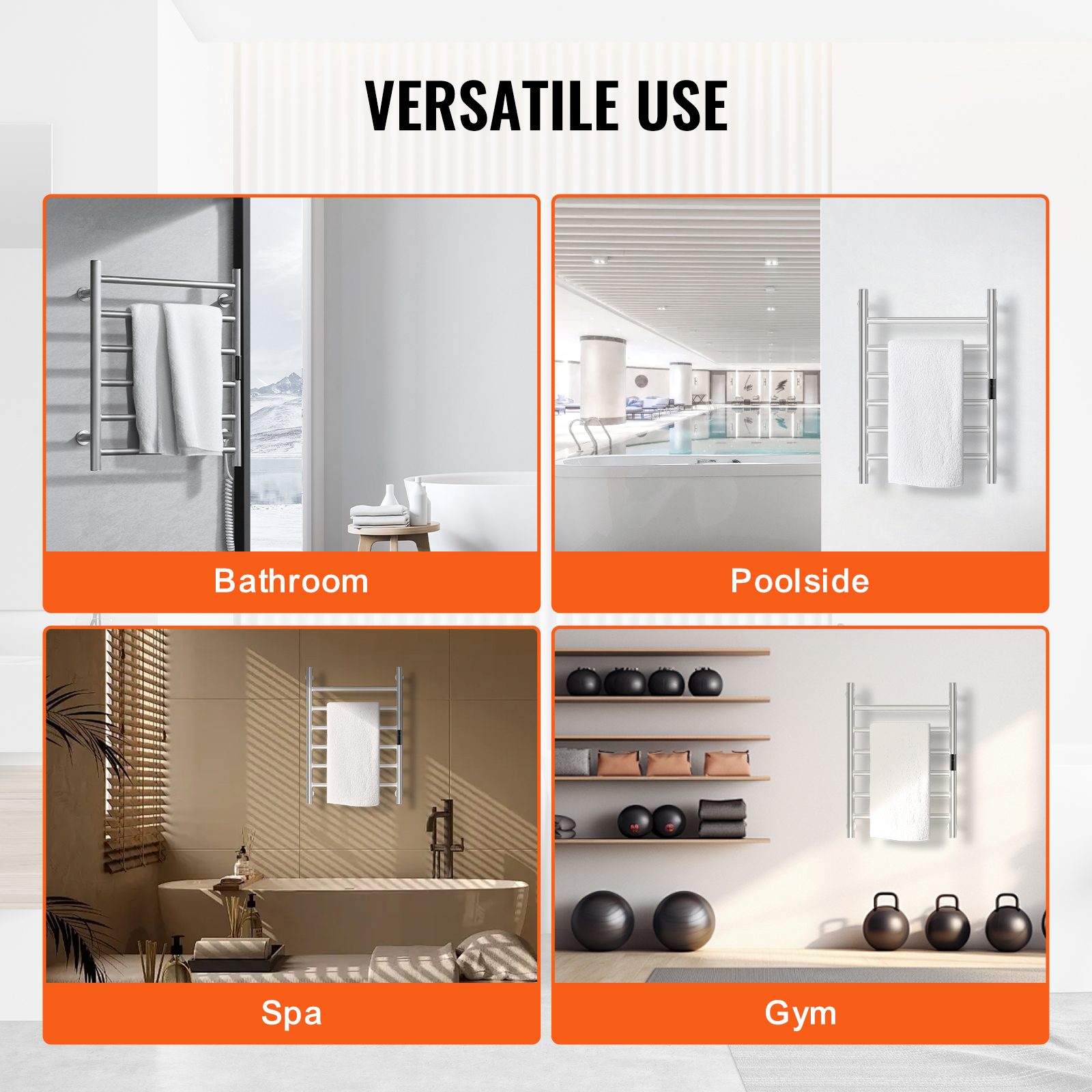 4/6/8/10-bar Towel Warmer Rack Wall Mounted Heated Towel Rack for Bathroom - Picture 20 of 84