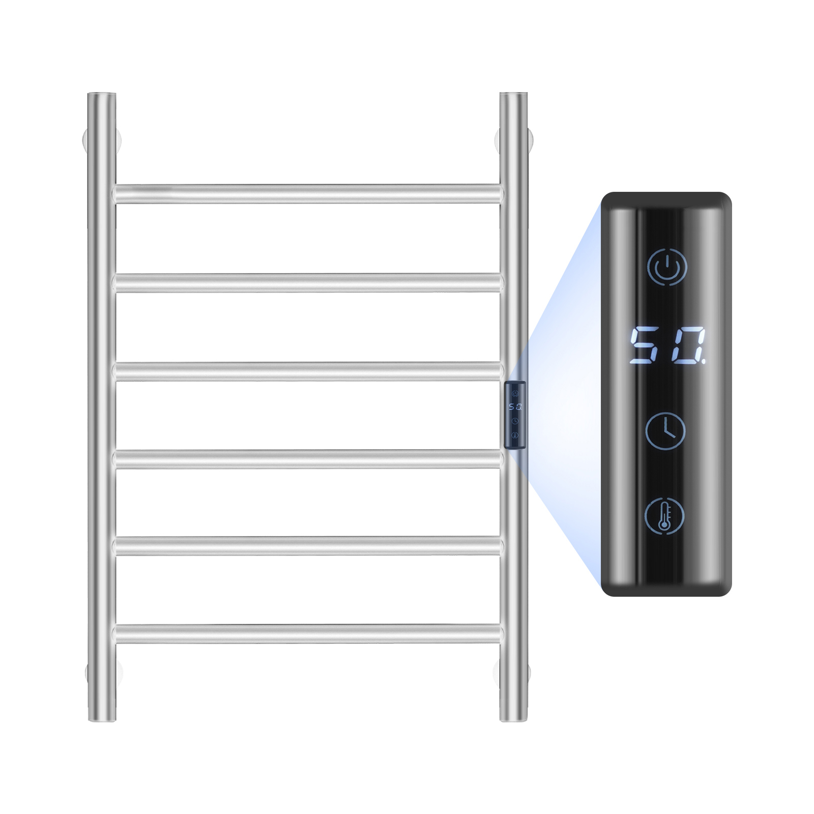 4/6/8/10-bar Towel Warmer Rack Wall Mounted Heated Towel Rack for Bathroom - Picture 15 of 84