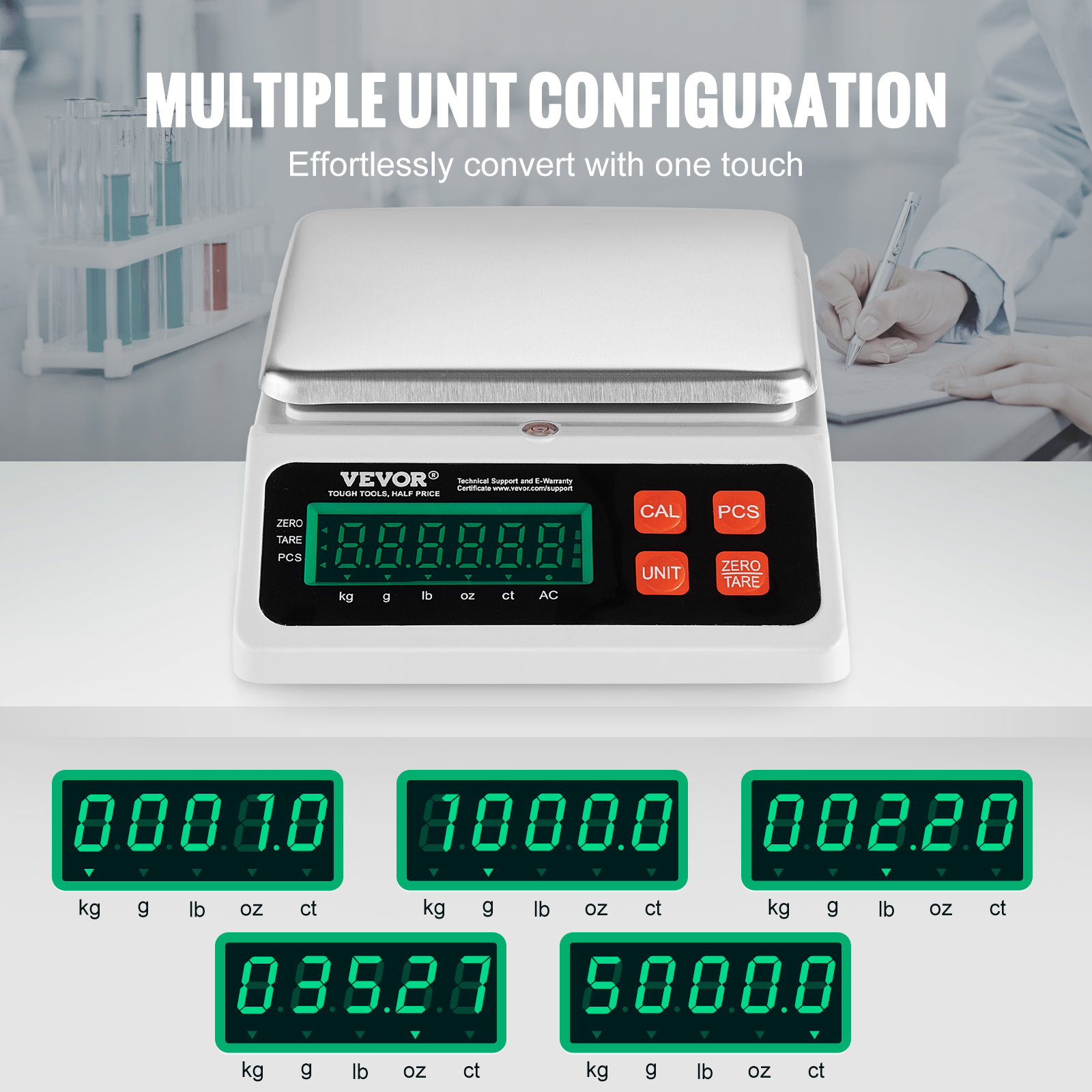 VEVOR Counting Scale 22/33/66 lbs Digital Weight Scales Food Fruit w/ RS-232