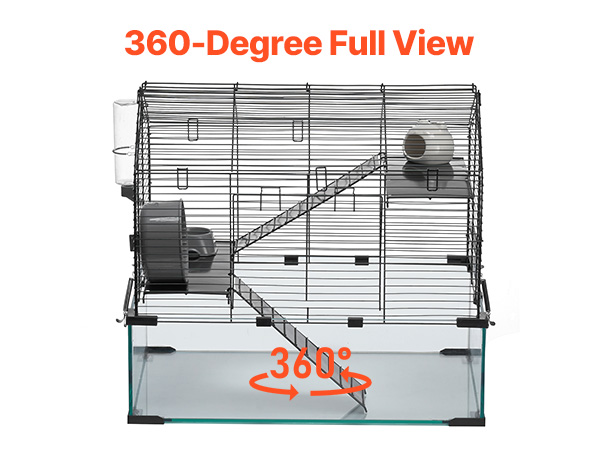 View of Wire Hamster Cage Habitat 22.8in Pet Rodent Gerbil Mice Small Animal ...