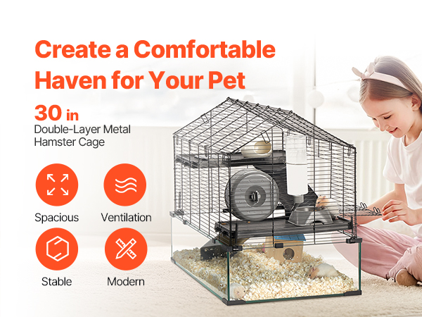 Wire Hamster Cage Habitat 29.5in Pet Rodent Gerbil Mice Small Animal ... - Hamster Cage Wire Enclosure Kit