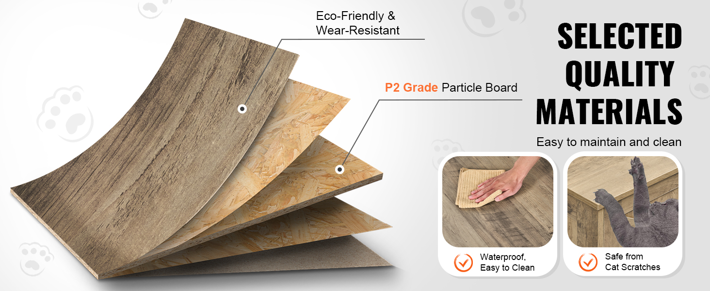 Katzenklo Schrank Holz 119×46×50 cm versteckte Katzentoilette Litter Box Enclosure A100 2.4w