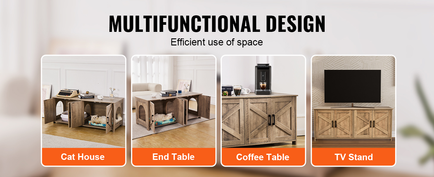 Katzenklo Schrank Holz 119×46×50 cm versteckte Katzentoilette Litter Box Enclosure A100 2.5w