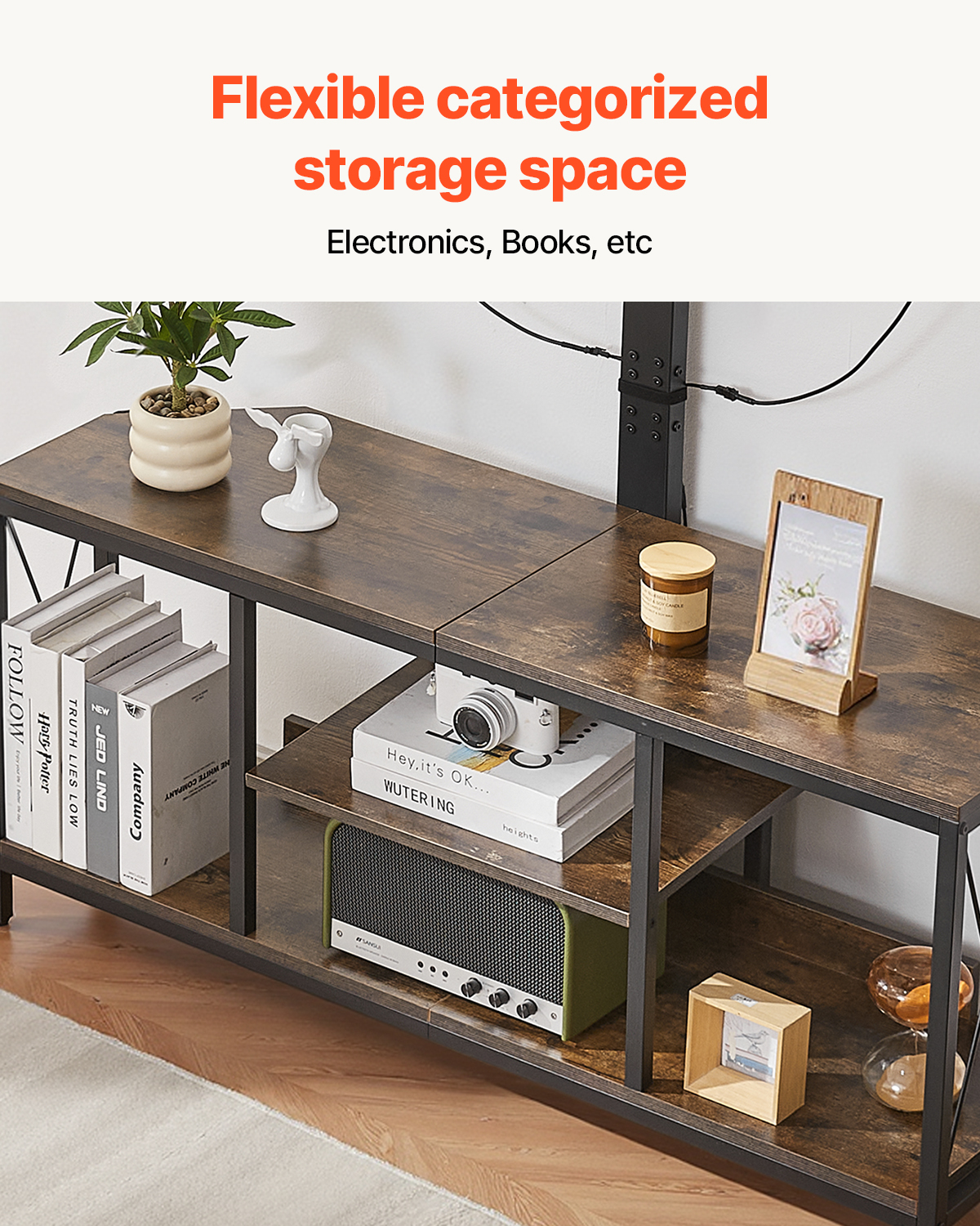 45/48/52/60" TV Stand with Mount for up to 75" TVs w/ Drawer/LED Light/Cabinet