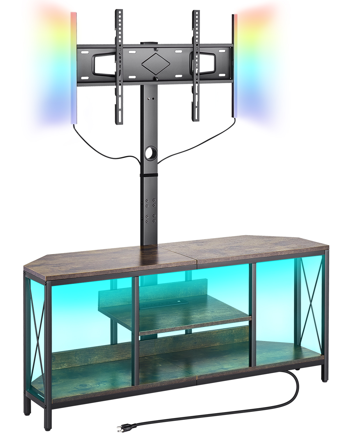 45/48/52/60" TV Stand with Mount for up to 75" TVs w/ Drawer/LED Light/Cabinet