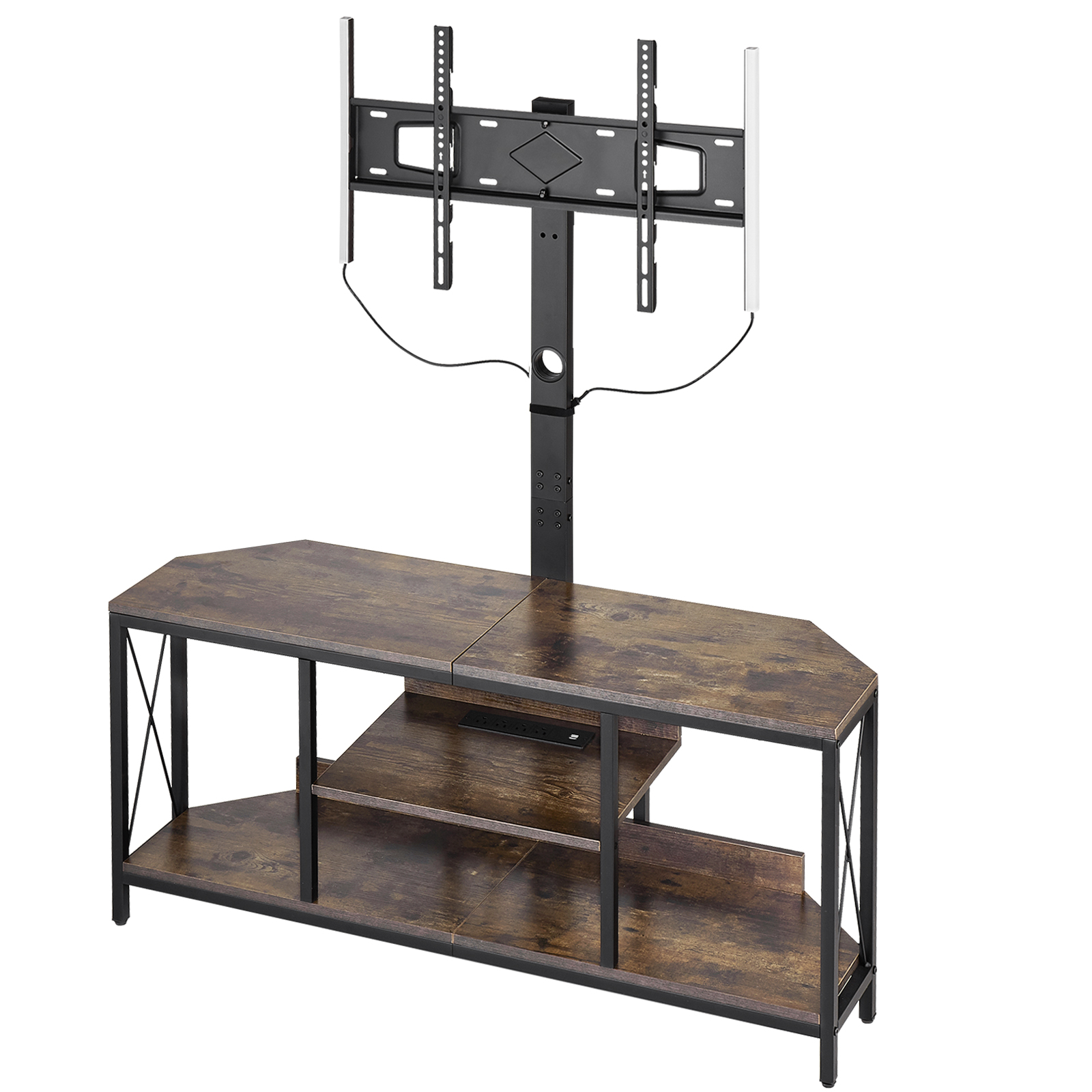 45/48/52/60" TV Stand with Mount for up to 75" TVs w/ Drawer/LED Light/Cabinet