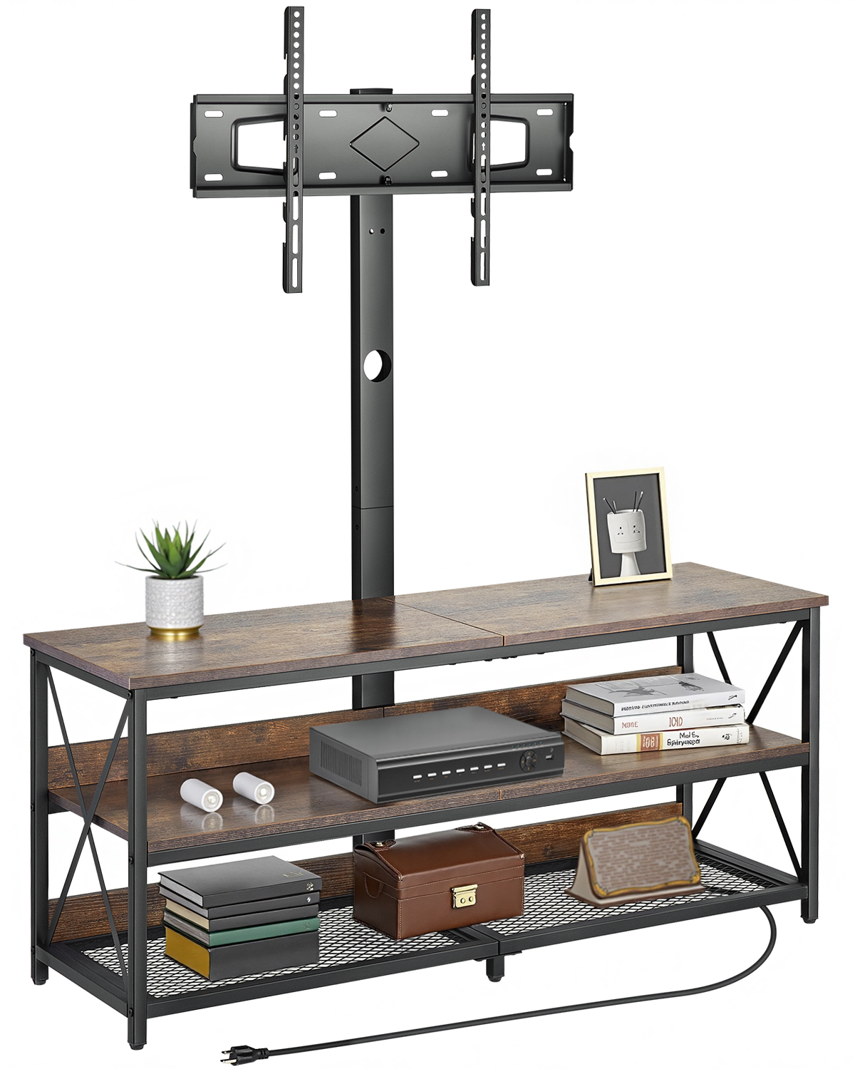 With Mount For Up To 75" Tvs W/ Drawer/led Light/cabinet
