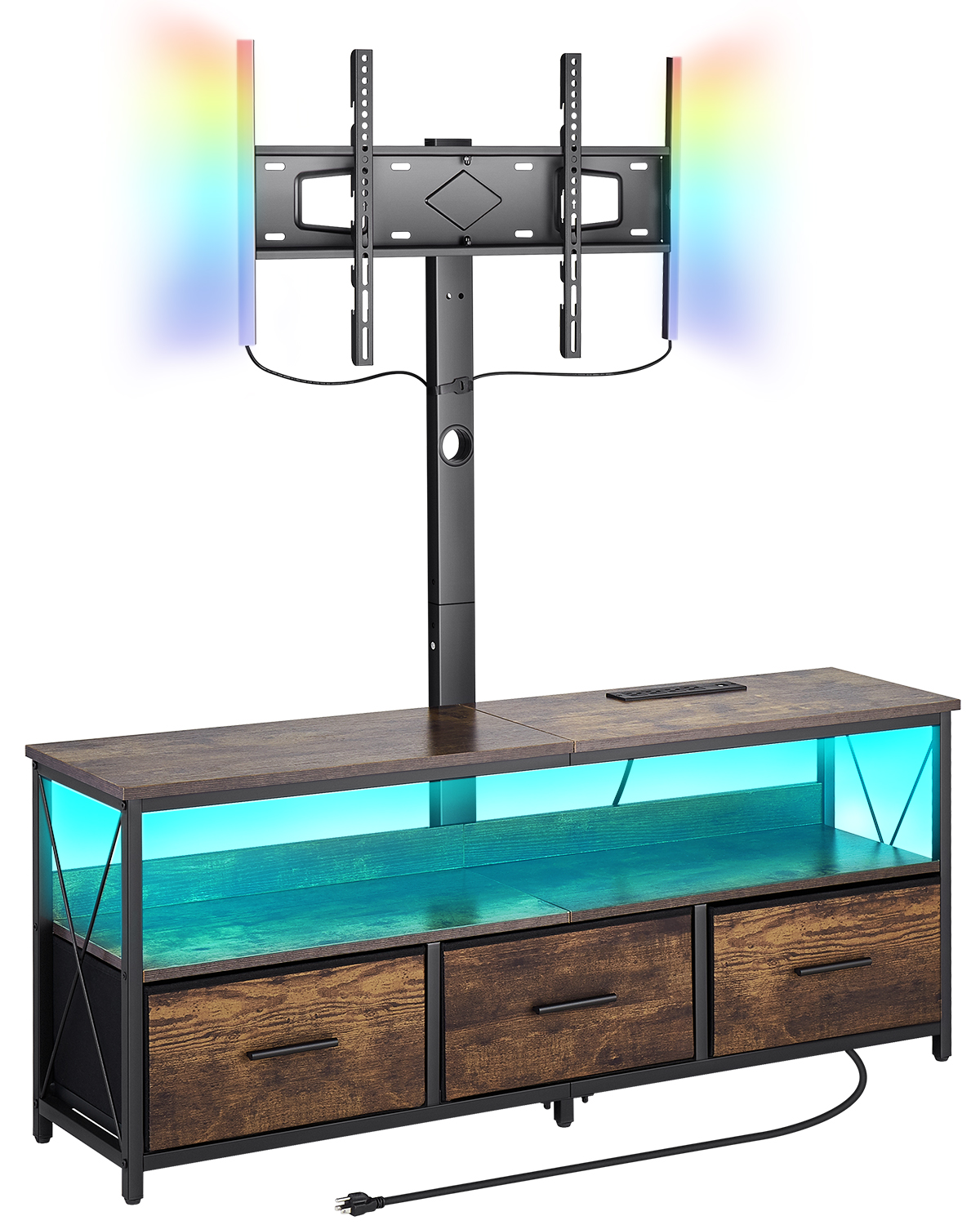 With Mount For Up To 75" Tvs W/ Drawer/led Light/cabinet