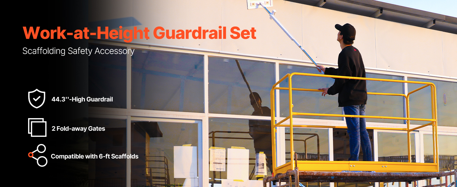 scaffold guard rail providing fall protection