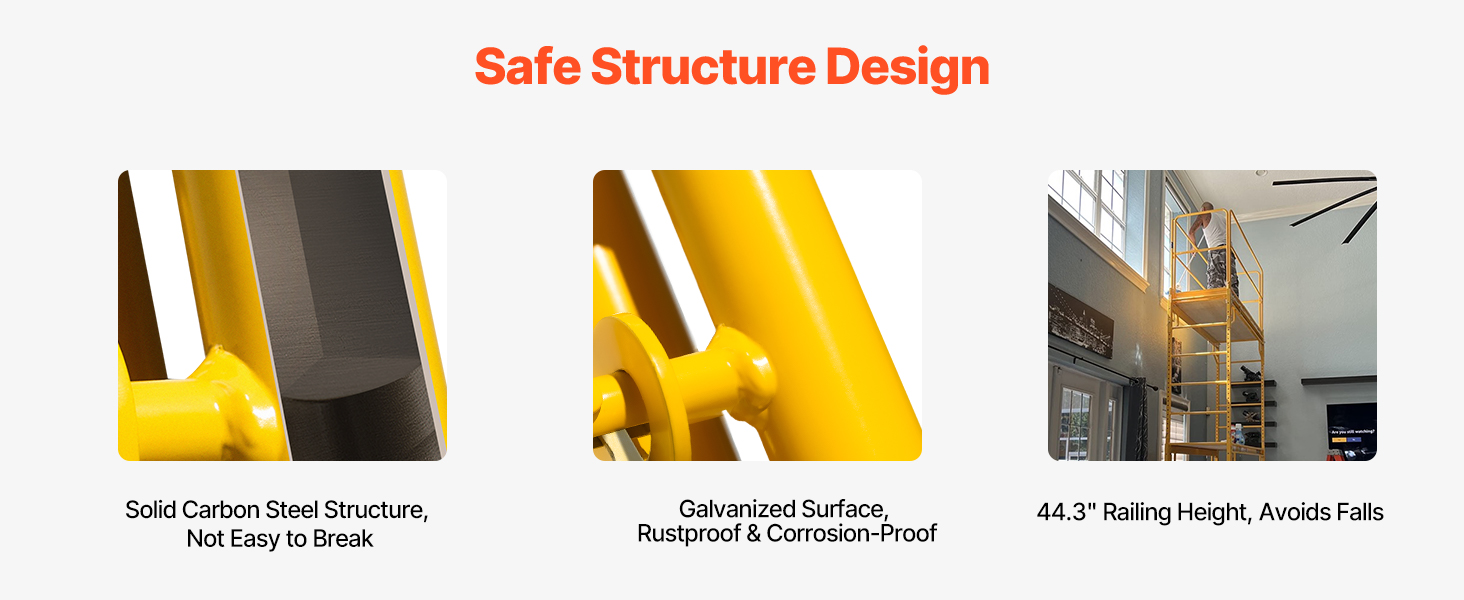 stable scaffold guard rail structure