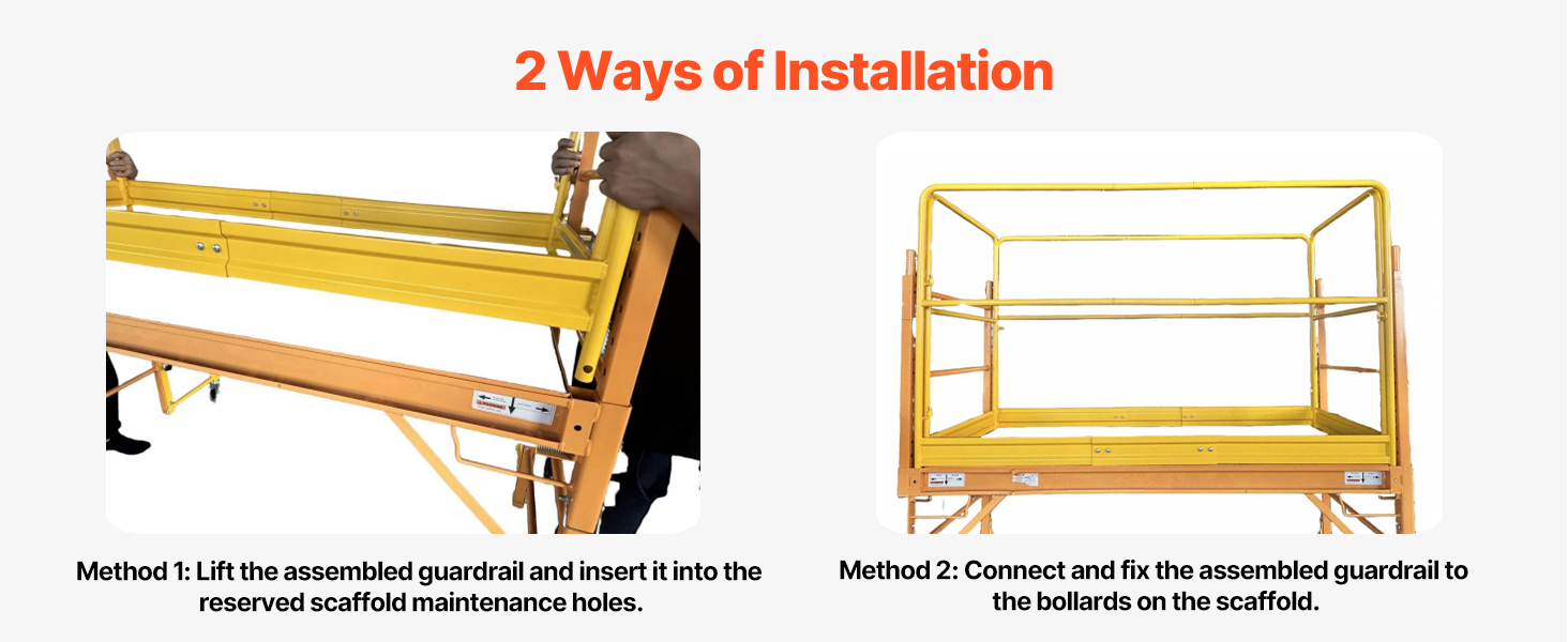 scaffold guard rail with folding access doors