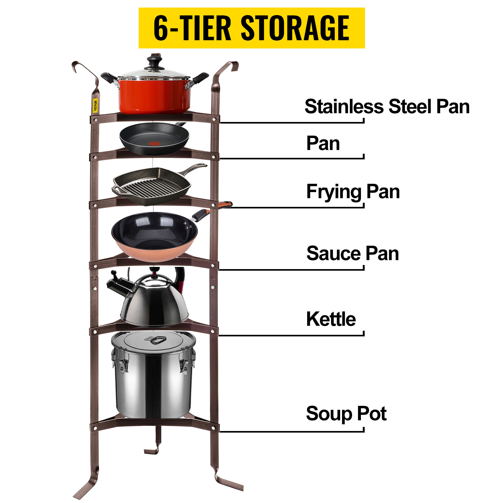 Estante de almacenamiento para cocina Soporte para utensilios