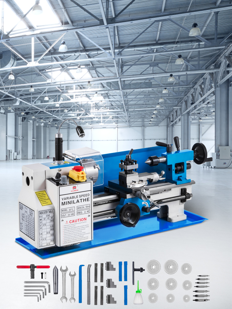 VEVOR Metal Lathe 7" x 12",Mini Metal Lathe 502500 RPM Variable Speed