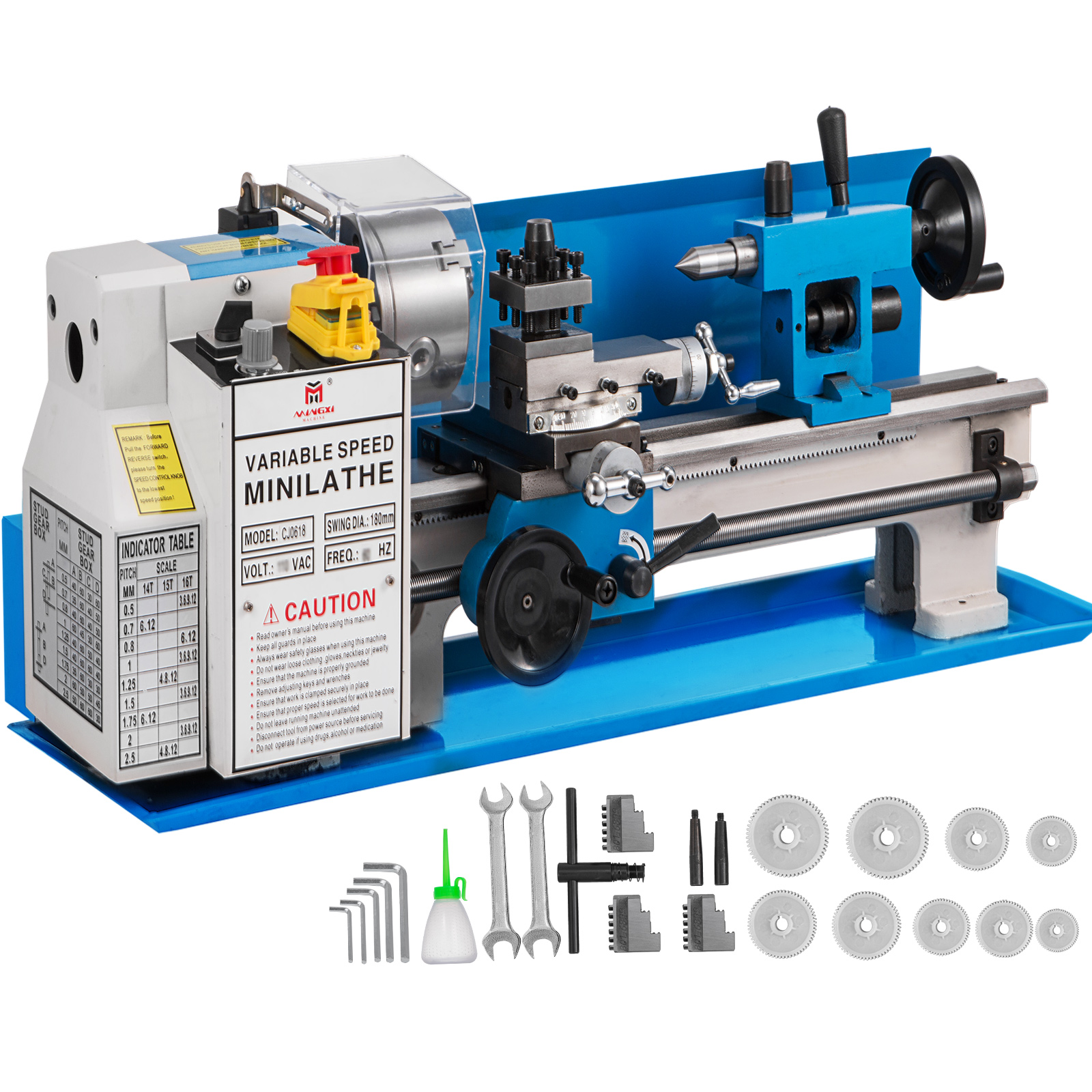 metal lathe,7x14 in,50-2500 rpm