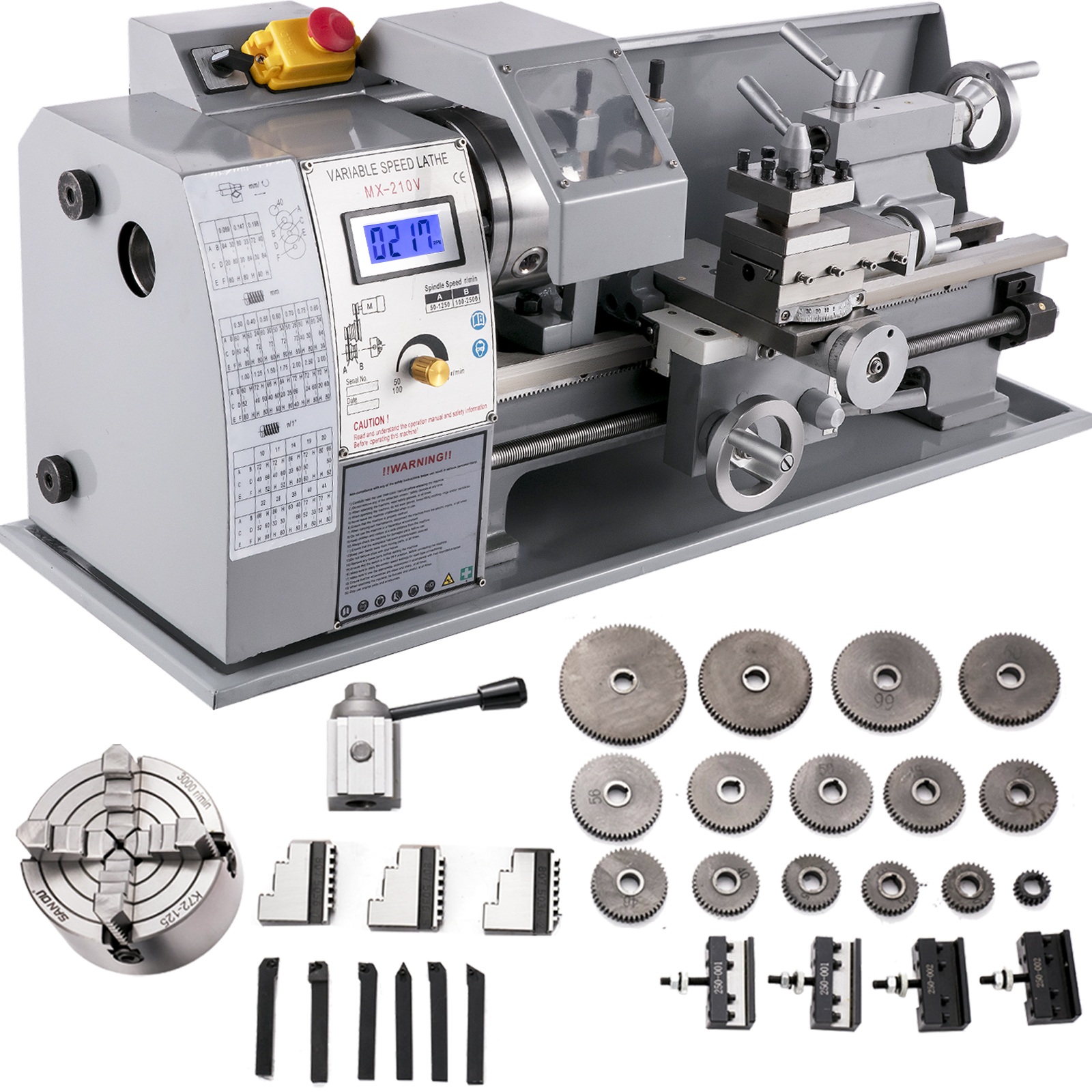 metal lathe,7x14 in,50-2500 rpm