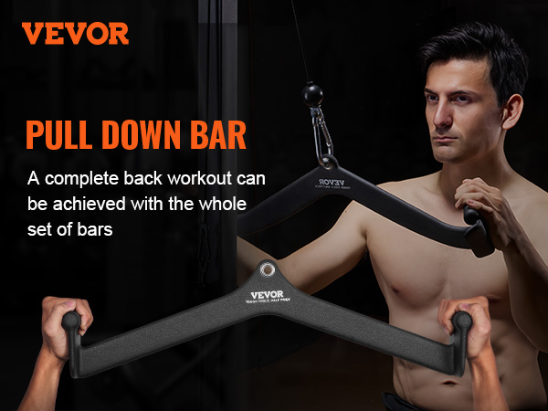 Barra Multigrip LAT Per Macchina Cavi – Accessorio Fitness In Acciaio Con Girelle 360°