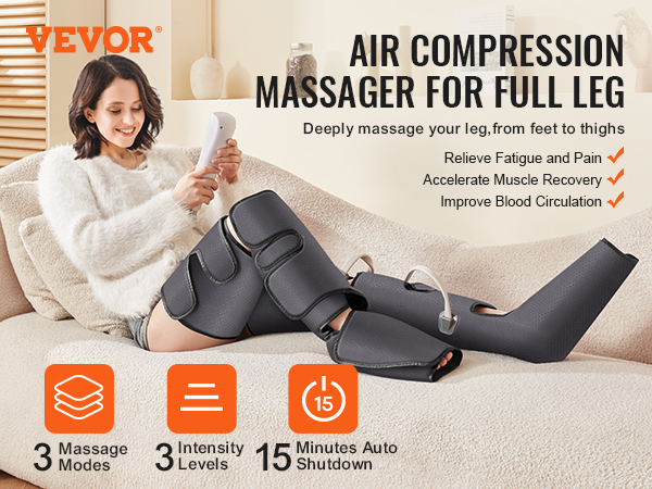 VEVOR Full Leg Massager, Air Compression Leg Massager for Foot Calf ...