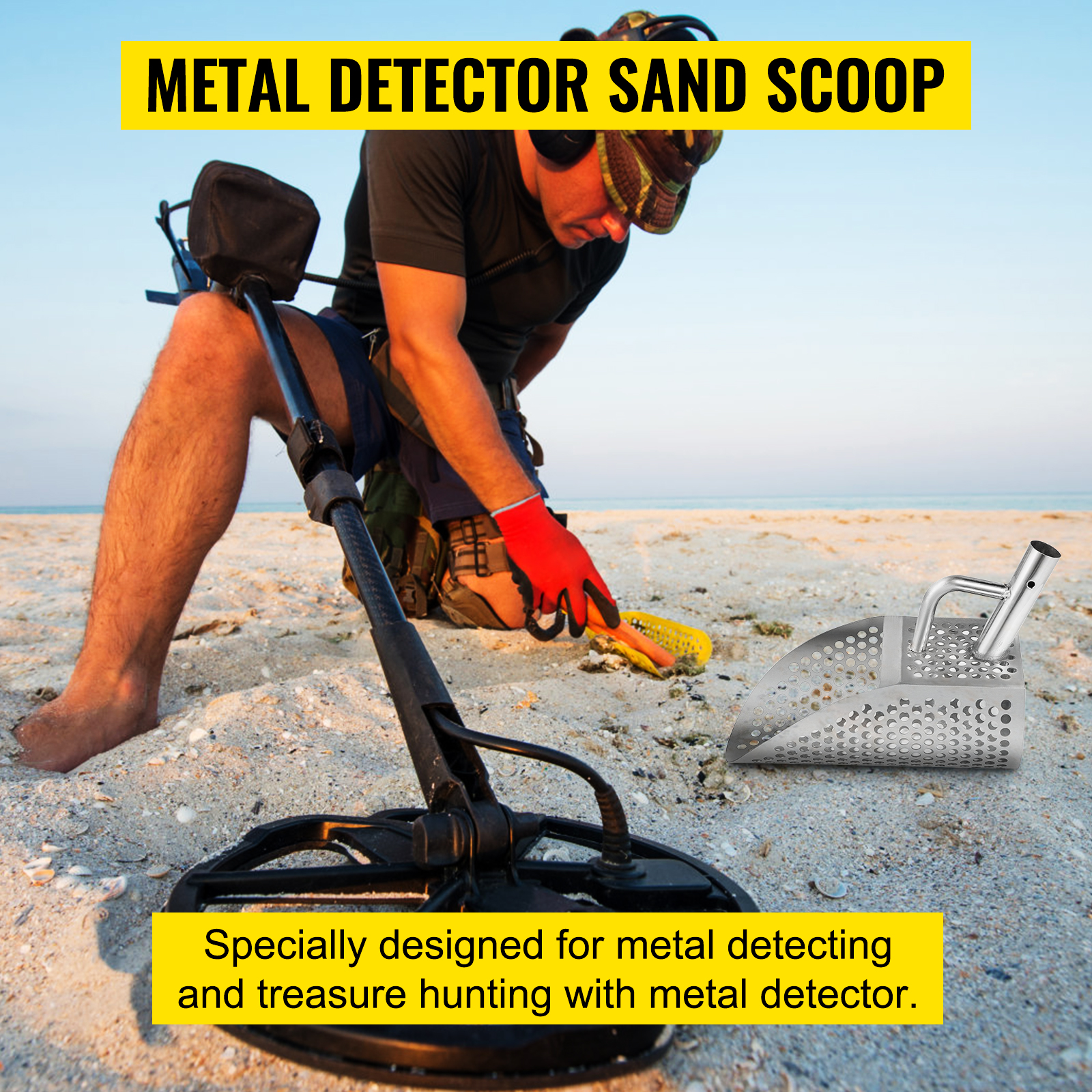 Détecteur de métaux pelle à sable pelle en acier inoxydable