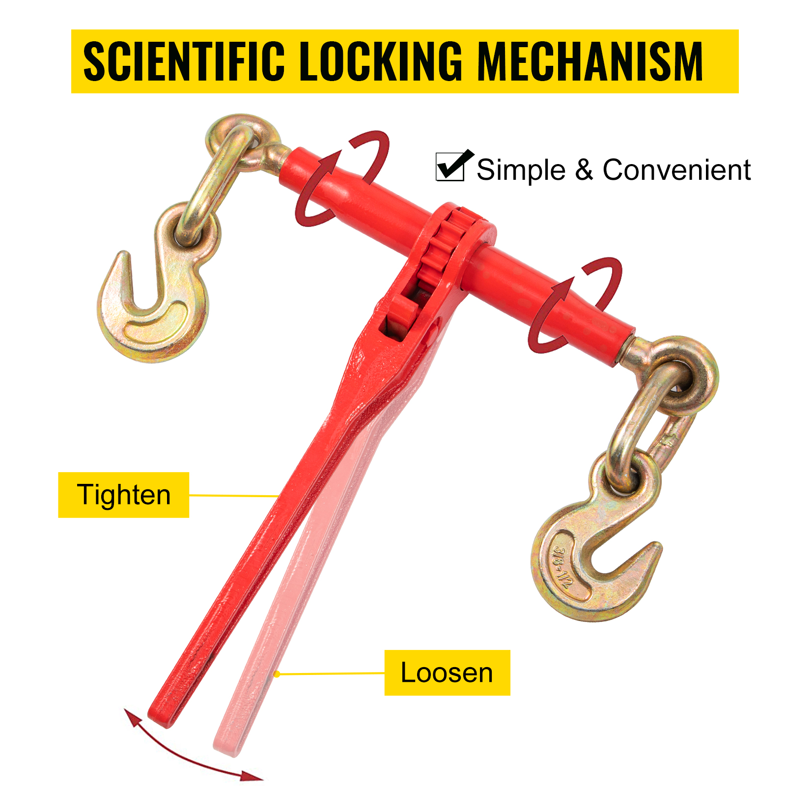 VEVOR Chain Load Binder 5/16 Inch G80 Chain Binders Tie Down Heavy