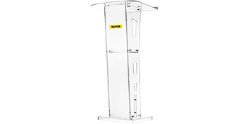 VEVOR Acrylic Podium 47.5" Tall Plexiglass Podium 26.8"x14.3" Table Acrylic Pulpits for Churches 8 mm Thick Acrylic Board Acrylic Podiums and Lecterns Design for Lecture Recital Speech & Presentation