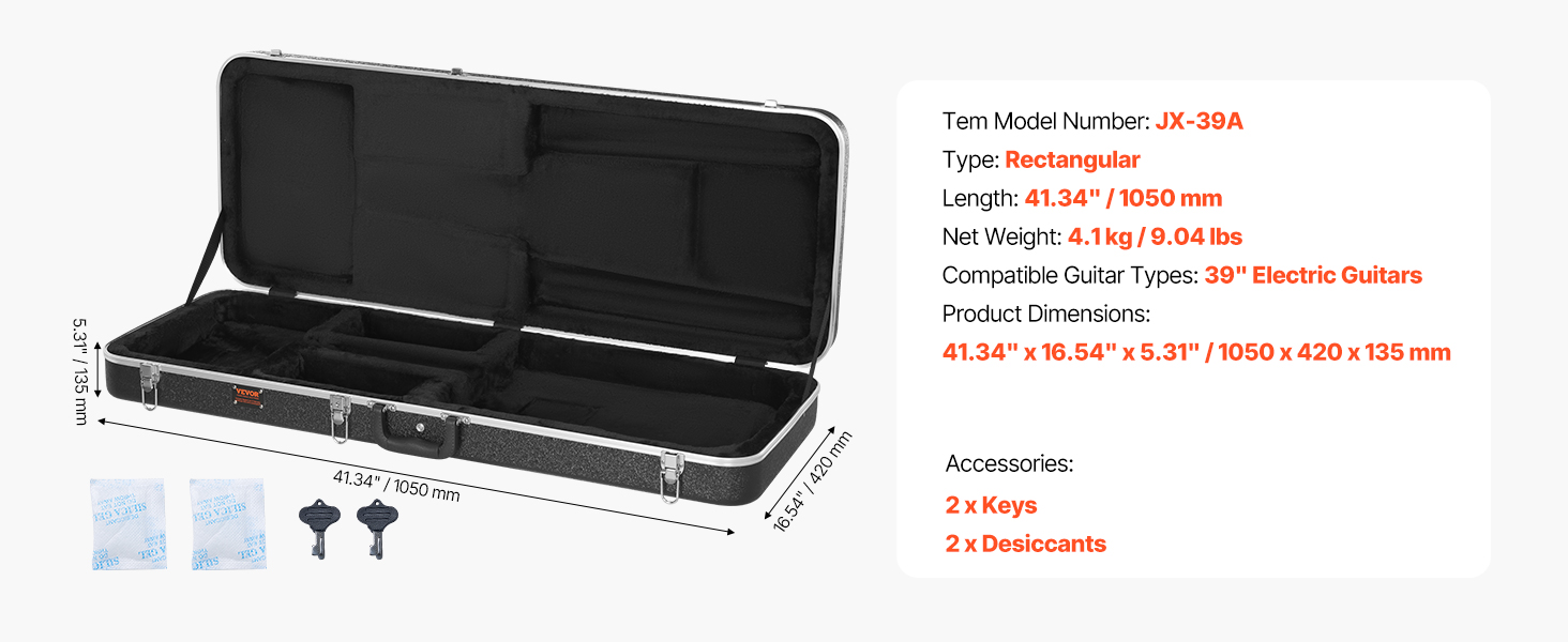 Guitar hard case,41.34 in,black