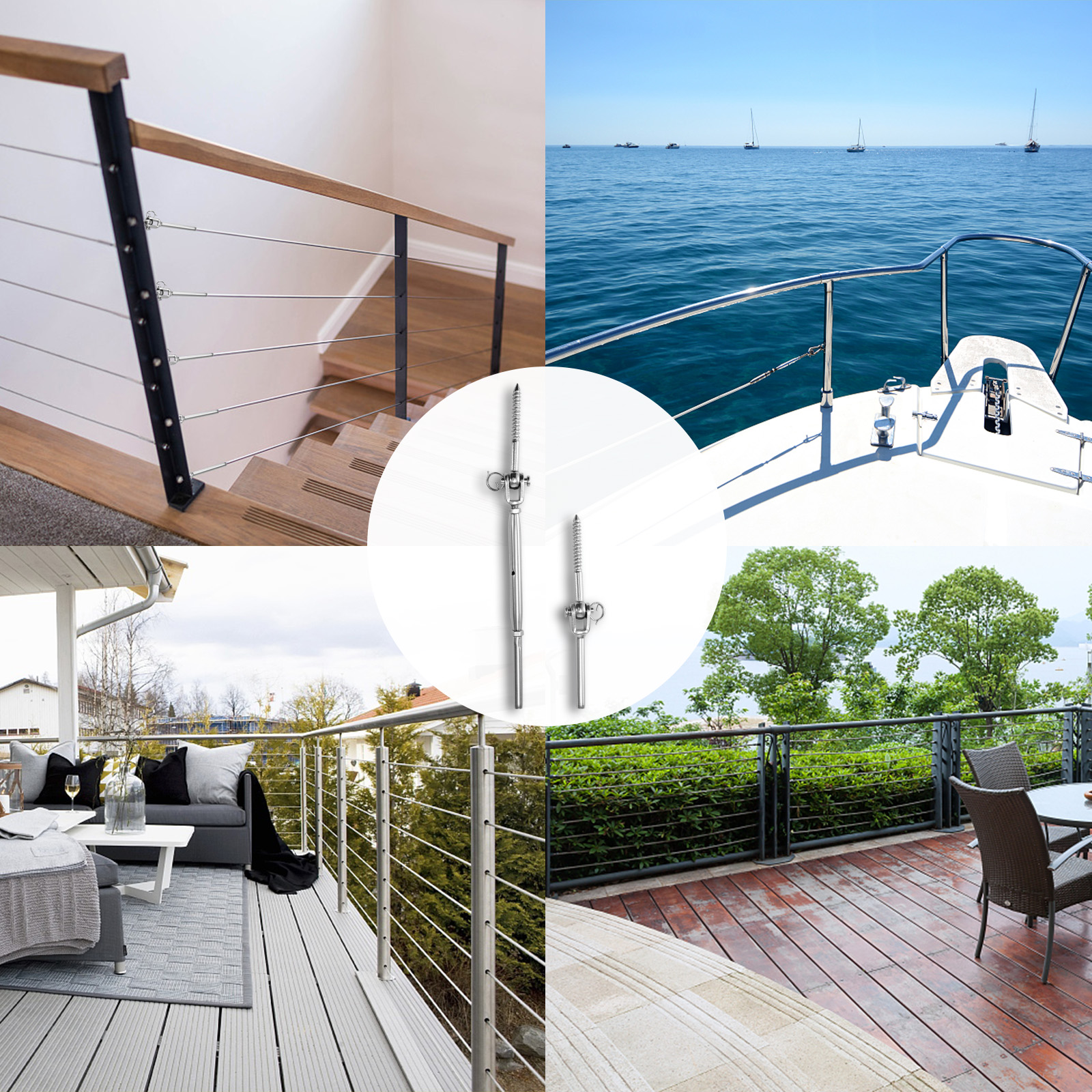 VEVOR Cable Railing Kit, 32 Packs T316 Stainless Steel Jaw Swage