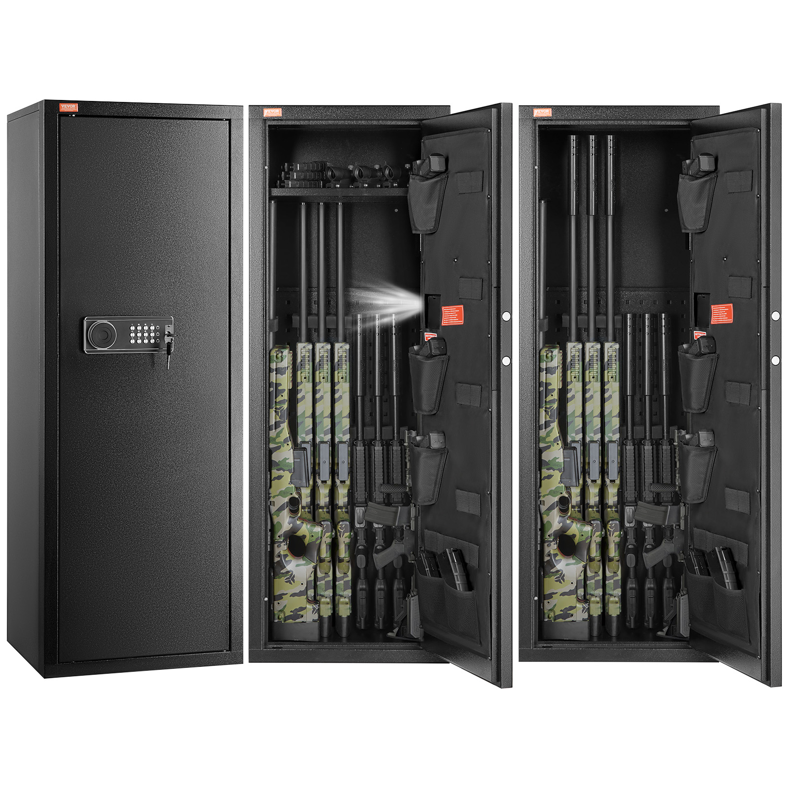 Unbranded Digital Rifle Gun Safe – 6-12 Gun Capacity, Removable Shelf, Keypad Lock