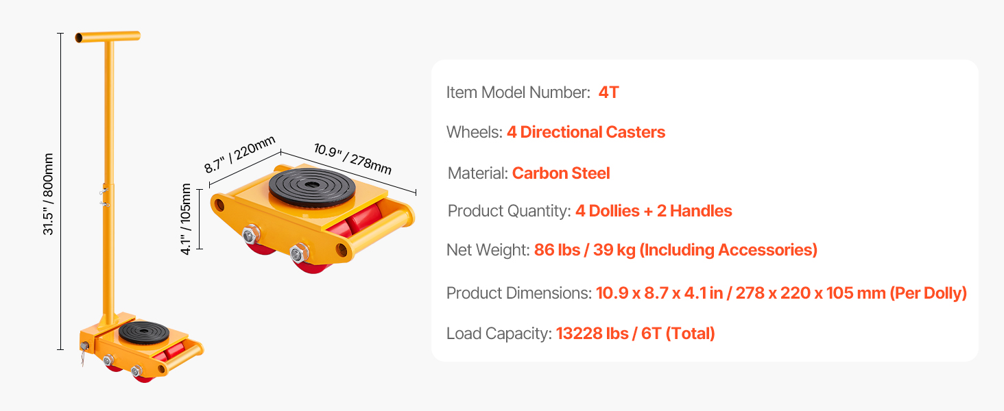 Machine skate,13228 lbs,6T