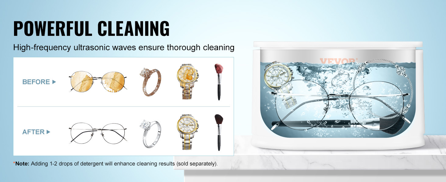 600ML Ultrasonic Cleaner Bath Timer for Jewelry Glasses Dental Razor Brush  Sonic Vibration Washing Machine Ultrasound Cleaner