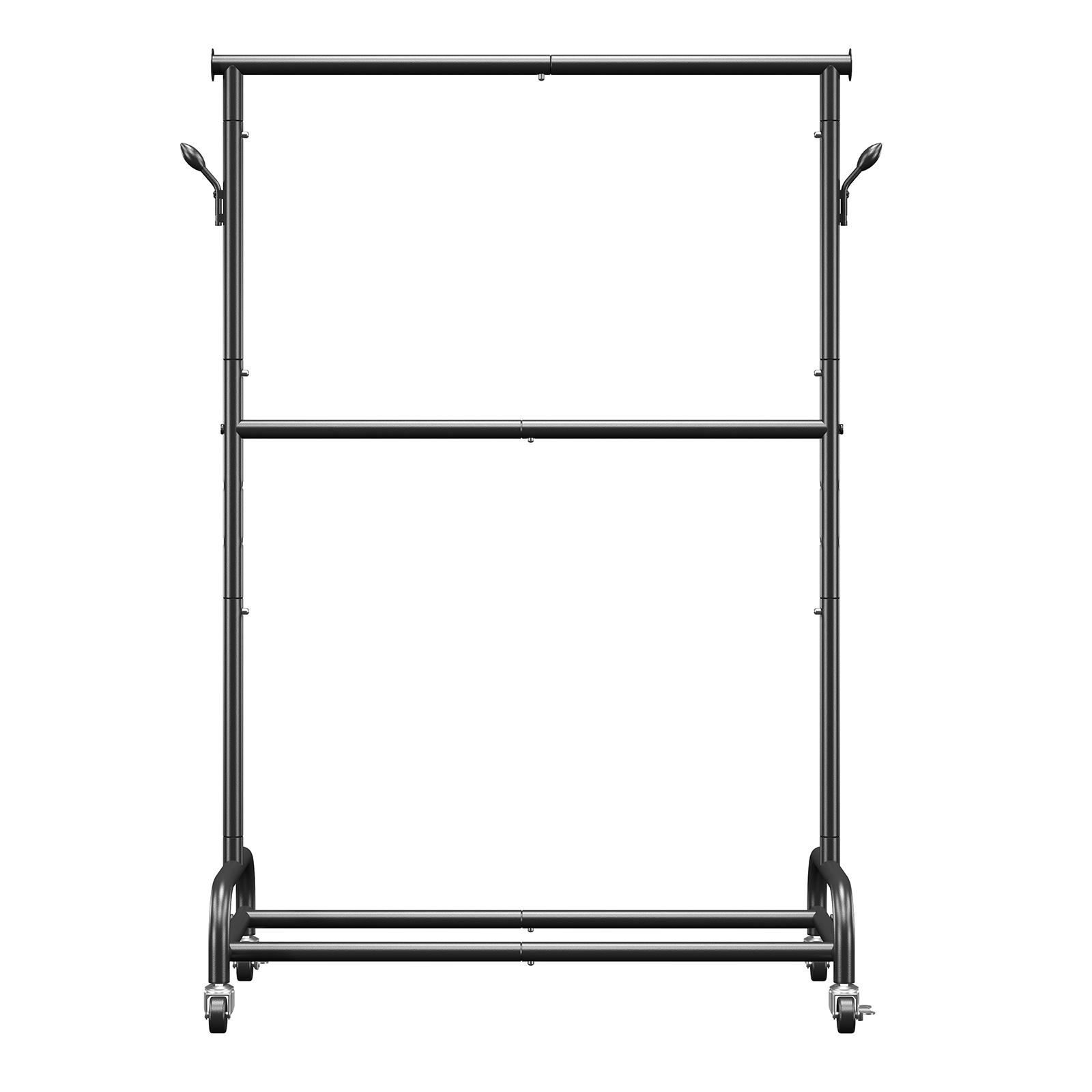 Uimoso Mobile Garment Rack with Hanging Rods, Side Hooks Clothes Storage Shelves